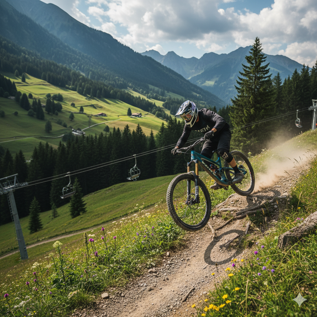 Action-Foto vom Fleckalm Trail